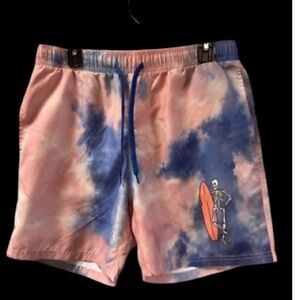 🆕 Chemistry UPF +50 Tie Dye Board Shorts Skeleton Surfing